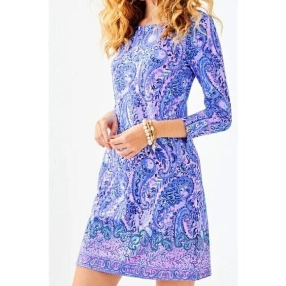 NWT XXS Lilly Pulitzer UPF 50+ Engineered Sophie Hello Sunshine Purple Iris - Picture 1 of 9